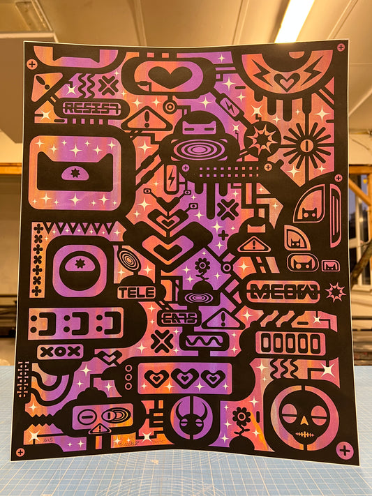 Telecats 3 purple and orange