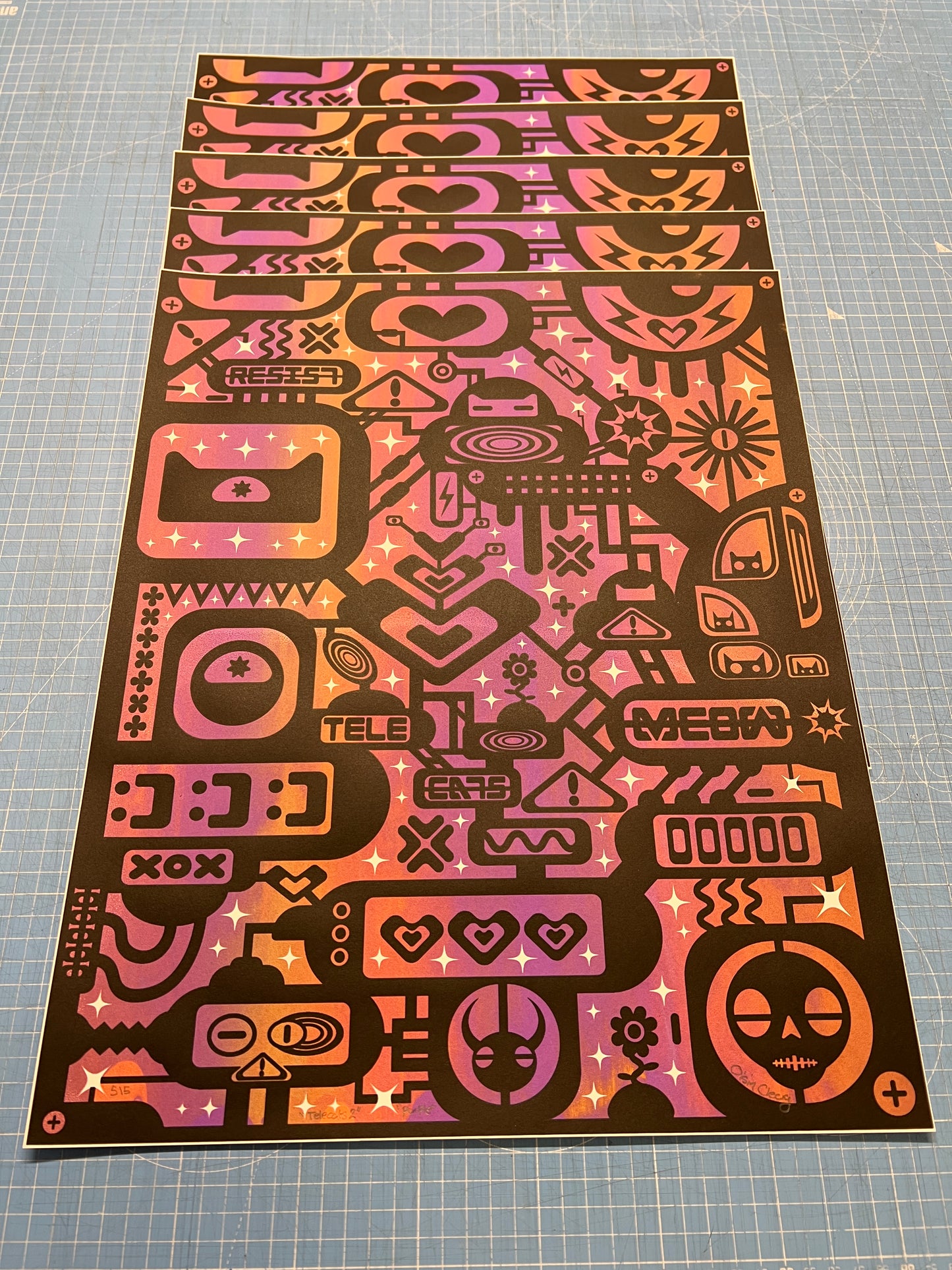 Telecats 3 purple and orange